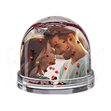 Photo glitter globe with hearts